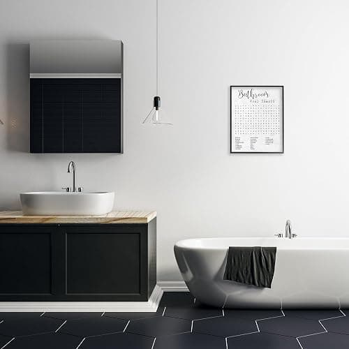Stupell Industries Bathroom Search Fun Family Word, Design by Daphne Polselli Wall Art, 16 x 20, Black thumbnail 2