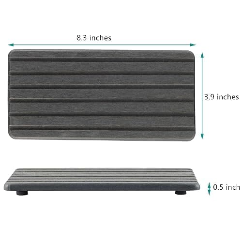 NiuYichee 2 PCS Water Absorbent Diatomite Coasters Rectangle, Grooved Design, Water Absorbing Stone Used for Hand Soaps & Plants & toiletries in The Modern Home thumbnail 2