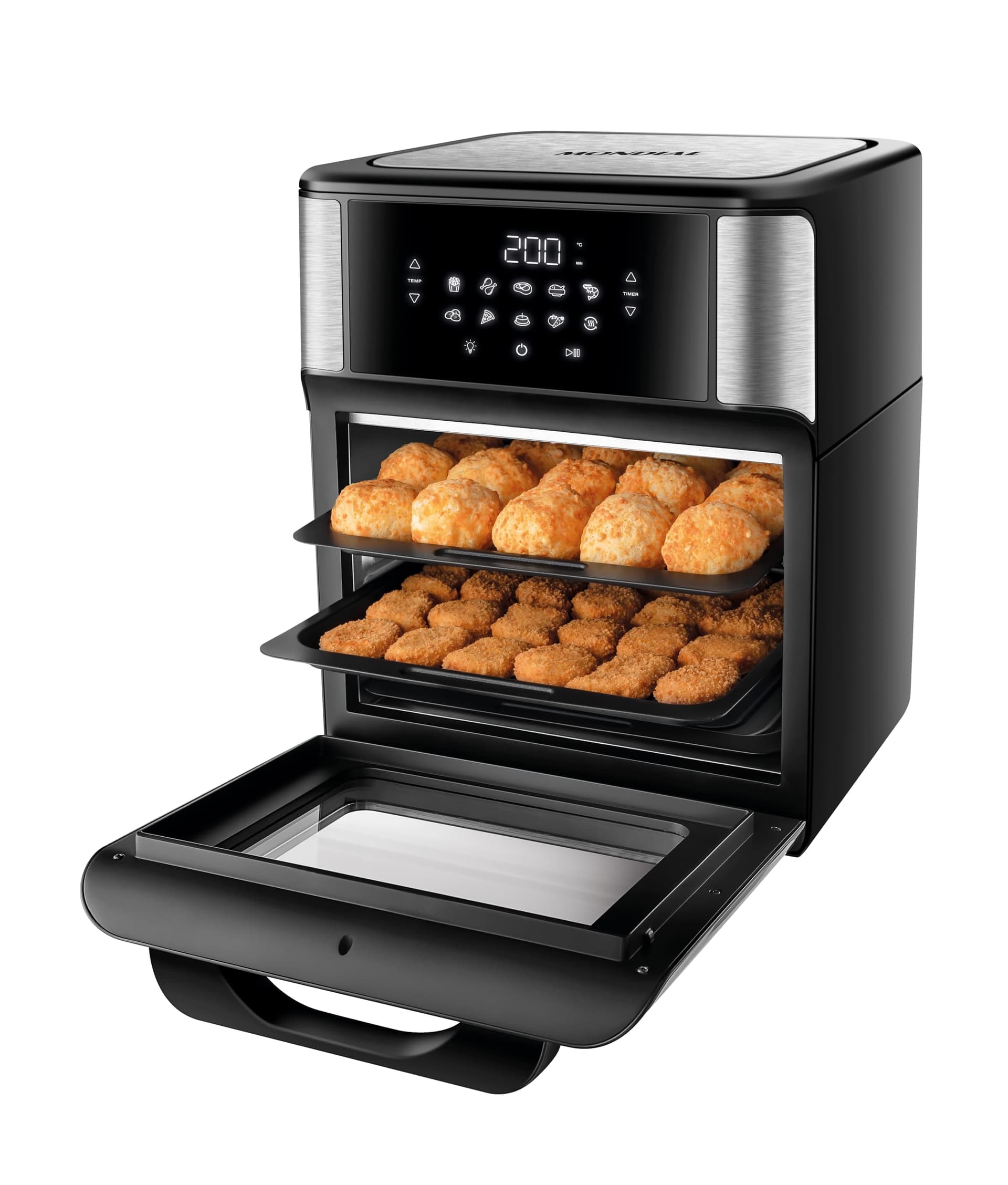 MONDIAL Fritadeira Air Fryer Forno Oven 12L, Preto/Inox, 2000W, 220V - AFON-12L-BI thumbnail 10