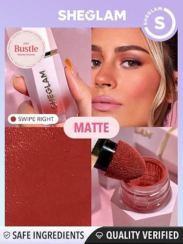 SHEGLAM Color Bloom Liquid Blush Makeup for Cheeks Matte Finish - Swipe Right - Matte Swipe Right - 0.18 Fl Oz (Pack of 1) thumbnail 3