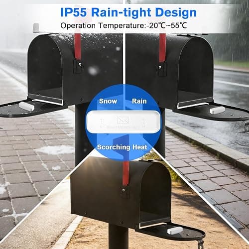 Smart Mailbox Sensor with WiFi,Mailbox Alert for Delivered Mail,500 ft Long Range Wireless Mailbox Alarm with LED Light and Sound Reminders,Mailbox Security System 2.4G WiFi Compatible thumbnail 7