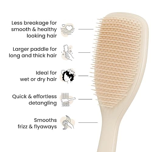 Tangle Teezer Large Ultimate Detangler Hairbrush for Wet & Dry Hair, Eliminates Knots & Reduces Breakage for Long, Thick, & Curly Hair Types, Vanilla thumbnail 3