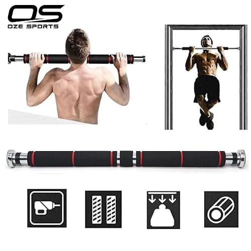 OZE SPORTS Exercise Door Gym Pull Up Chin ups bar with Padded Grip - Fitness Home Workout Training Fully Adjustable 62-100cm Heavy Dut, BLACK thumbnail 3