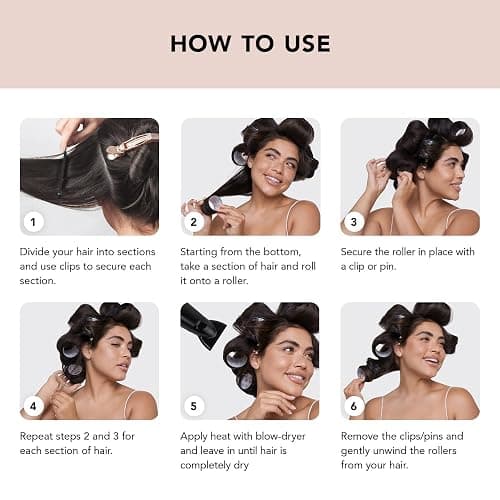 Kitsch XL Ceramic Thermal Rollers - Self Grip Hair Rollers for Blowout Look Long Hair, Medium & Short Hair, Large Hair Rollers for Volume & Curls, Thermal Curlers - Terracotta, 4pcs thumbnail 4