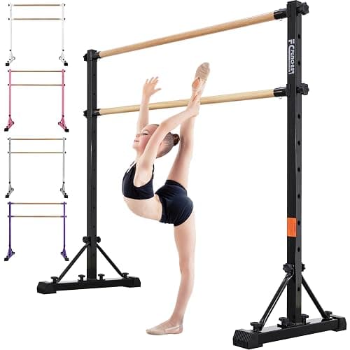 FC FUNCHEER Adjustable Ballet Barre,Portable Dance bar,Fitness Equipment for Dance & Balance Excercise,Super Sturdy for Balance Workout,Weight Limit 250 LBS - Image 1