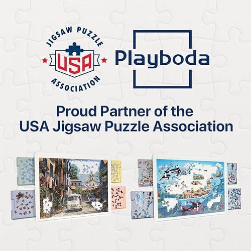 Playboda 1000 Pieces Rotating Plastic Puzzle Board with Drawers and Cover, 30"x22" Portable Spinning Jigsaw Puzzle Table for Adults, Upgraded Lazy Susan, Ideal Gift for Mum thumbnail 5