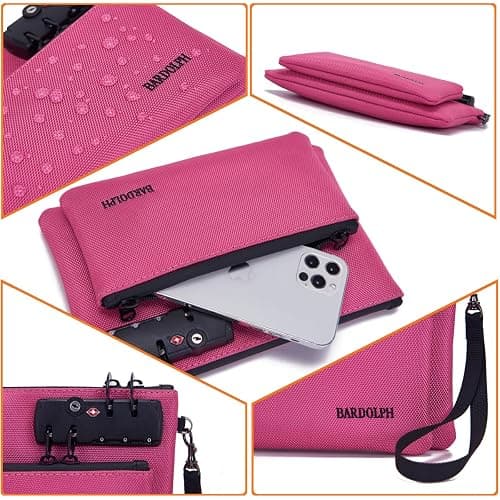 Money Bag with Lock, Double layer Men & Women's Locking Accessories Pouch, Bank Bag, Passports, Notary Supplies, Valuable StorageBag,CashBag and Zipper NotaryBag with Lock thumbnail 4