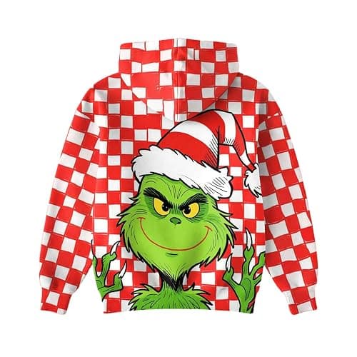 MABUTINGTI Ugly Christmas Hoodies for Women Green Monster Funny Cute Xmas Holiday Sweatshirt Winter Oversized Pullover Tops thumbnail 4