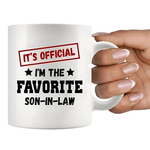 It's Official I'm The Favorite Son-In-Law Funny Son In Law Gifts From Mother Father-In-Law Family Novelty Drinkware Ceramic Mug 11 oz White thumbnail 7