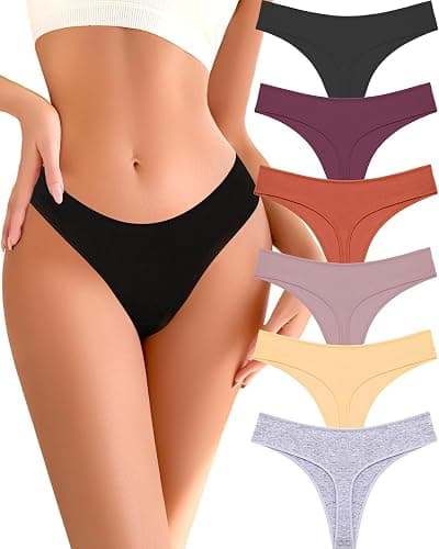 READY TO LOVE Cotton Underwear for Women Pack Breathable Thongs for Women Sexy Stretch Soft Womens Panties Thong XS-XL - Image 1