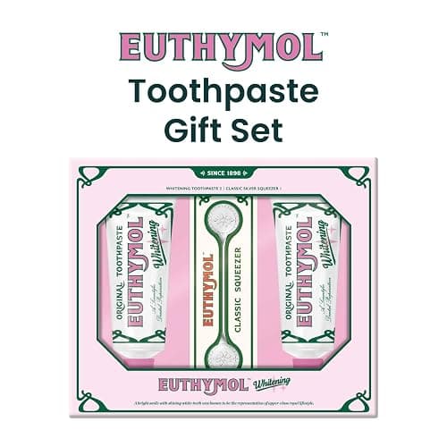 EUTHYMOL Whitening Toothpaste Set (Gift Set, 3.7fl oz*2, Sqeezer Set) - Stain Removal in 2 Weeks, Long-Lasting Freshness for Sensitive Gum & Teeth. Bad Breath, Cavity Prevention thumbnail 4