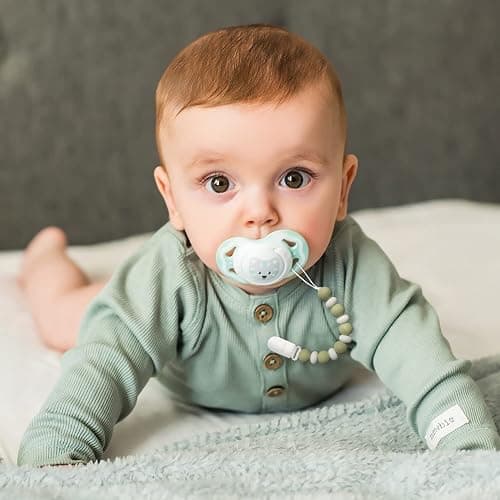 Pacifier Clips, 2PCS Silicone Soother Clips, BPA Free Pacifier Clip Pacifier Holder for Newborn Baby Boy Girl Gifts (B-Green) thumbnail 5