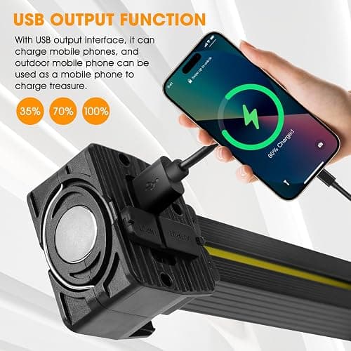 OKNIAO Magnetic Gym Lamp for Posing, Portable Magnet LED Flashlight with Hanging Hook, 7th Gear Dimming & 180 Degree Folding, Handheld USB Rechargeable Power Bank Camping Light (1 PCS) thumbnail 3