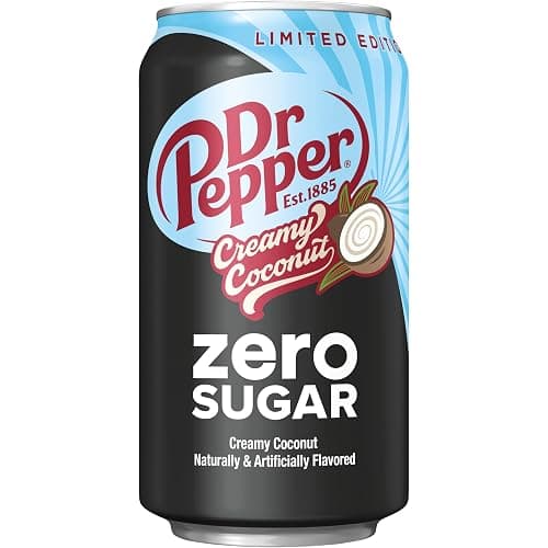 Dr Pepper Zero Sugar Creamy Coconut Soda, 12 fl oz cans, 12 Pack thumbnail 4