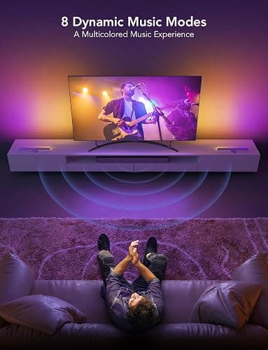 Govee RGBIC Light Bars, 15 Inches WiFi TV Backlight Suitable for 45-70 inch TVs, Smart Light Bars with Multiple Placement Options, Work with Alexa and Google Assistant, White thumbnail 4