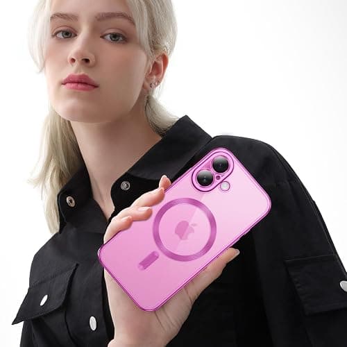 DUEDUE Magnetic Case for iPhone 16 Case Compatible with MagSafe Crystal Clear Phone Case iPhone 16 Slim Shockproof Protective Cover for iPhone 16 Phone Case 6.1 inch Pink thumbnail 6