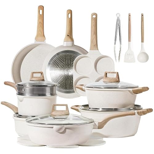 CAROTE Pots and Pans Set, Nonstick Cookware Sets, 21pcs Induction Cookware Kitchen Set Non Stick Cooking Set w/Frying Pans & Saucepans (PFOS, PFOA Free) - Image 1