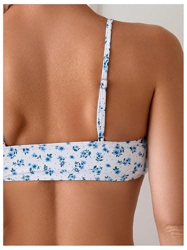SOLY HUX Women's 2 Piece Bathing Suit Floral Print High Waisted Scoop Neck Cute Bikini Set Beachwear thumbnail 4