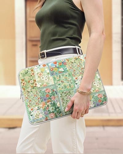 iCasso Laptop case 13 inch for MacBook Air 13-13.6 inch,Aesthetic Laptop Sleeve for MacBook Pro 13 inch 14 inch, Slim Protective Travel Carrying Case Sleeve for 13 inch Chrome, HP, Dell,Green Puzzle thumbnail 8