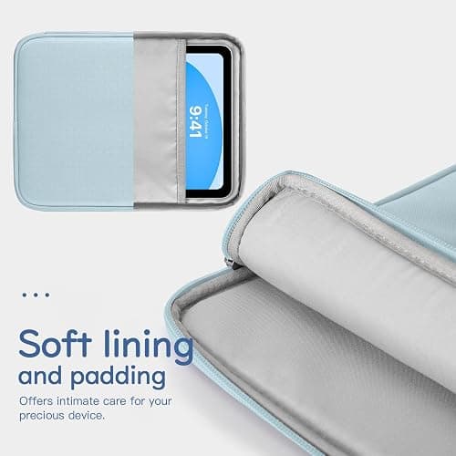 Dadanism 9-11 Inch Tablet Sleeve Bag Carrying Case, Milk Blue | For iPad A16 11", iPad Air M4/Pro M5 11", iPad 10th Gen 10.9", iPad 9/8/7th Gen 10.2", Galaxy Tab A11+ 11", Tab M11 11" thumbnail 5
