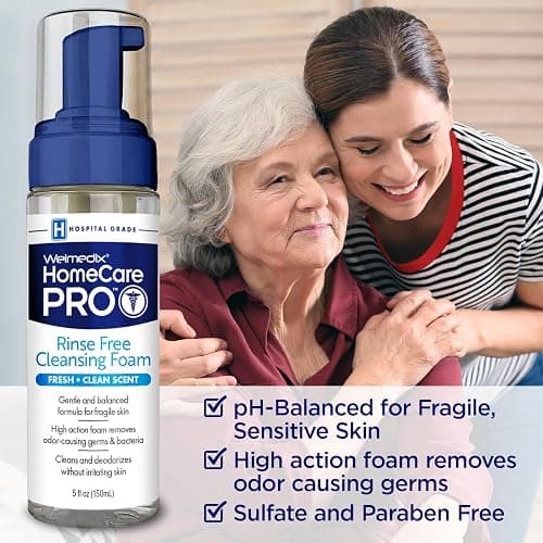 Welmedix No Rinse Cleansing Foam - Rinse Free & Waterless Body Wash | 3-in-1 Shampoo & Foaming Cleanser - Hospital Grade & pH Balanced - Gentle on Sensitive Skin - 5oz thumbnail 8