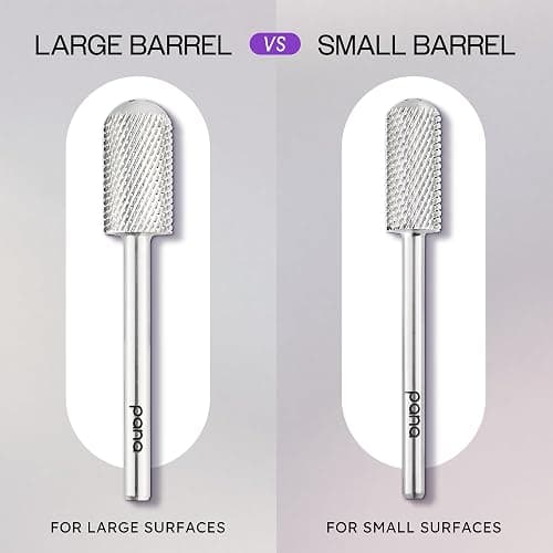 PANA 3/32" Small Smooth Round Top Safety Carbide Nail Drill Bit for Gel Polish & Acrylic Removal Nail Salon Manicure Pedicure Electric File Tools (Small Barrel - Silver, Medium) thumbnail 6