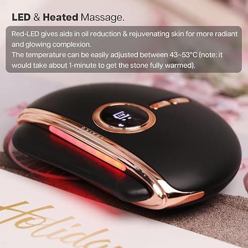 VRAIKO Eclipse Gua Sha Facial Tools, Electric Face Massager with 3-Level Heat & Vibration & 1000mAh Battery, Neck & Face Lift, Wrinkle and Puffiness Reduction thumbnail 3