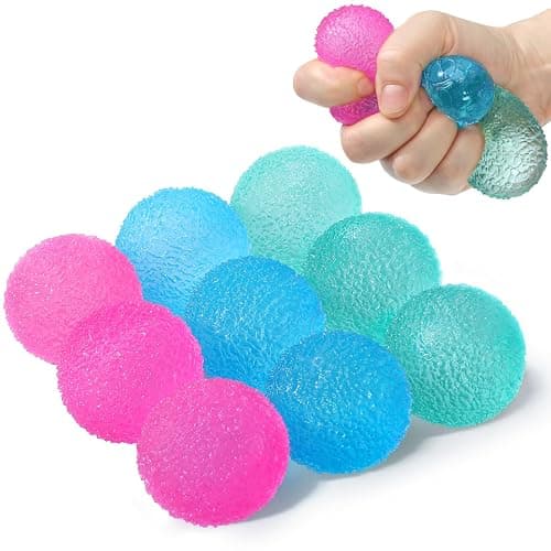 APLIST Textured Mini Stress Balls: 9 Pack High Density Solid Squishy Toys, 1.6" Small Sensory Fidget for Kids Adults, Quiet Anxiety Relief Item for Classroom, Malt Sugar Filled, Prizes for Students - Image 1