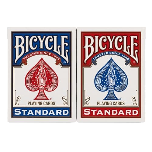 Bicycle Playing Cards 2 Pack Standard Poker Size Red and Blue | Air-cushion finish, Over 130 years trusted, 52 cards plus 2 Jokers per deck, Great for poker and rummy thumbnail 2