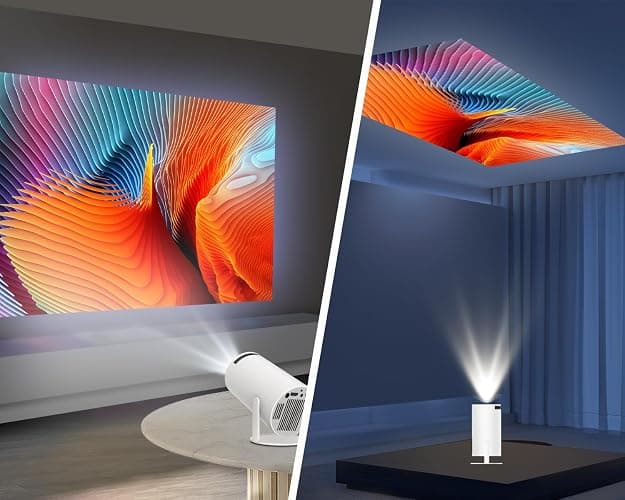 Mini Beamer 4K Unterstützt Android 11, Smart Projector 5G WiFi 6 BT 5.0, Mini Projektor Full HD 1080P Unterstützt 200ANSI 8000L Auto Horizontal Trapezoid Correction (weiß) thumbnail 7