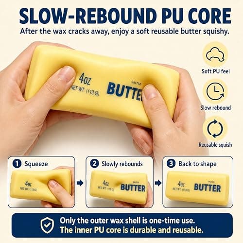 Wax Butter Squishy, Crunchy Wax & Slow-Rebound PU Fidget Toy | Slow Rising Squeeze Fidget Toy, Stress Durable Slow Rebound Portable Sensory Play thumbnail 4
