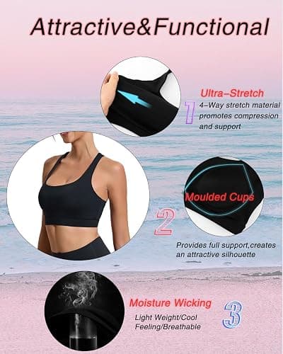 RUNNING GIRL Sports Bras for Women, Molded Cup High Impact Sports Bra Workout Bras for Women High Support Racerback thumbnail 6