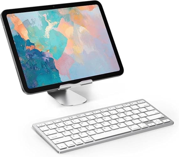 OMOTON Bluetooth Keyboard Compatible with iPad A16 11th 10th Generation, iPad 10.2 (9th/8th/7th), iPad Pro 13/12.9/11 inch, iPad Air/Mini and More iOS Devices, White thumbnail 2