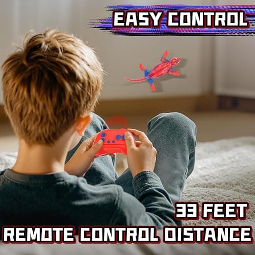 FirYawee Wall Climbing Remote Control Chameleon, Remote Control Robot Kids Toys, 360° Rotating RC Stunt Car with Light, Rechargeable RC Robot Toys for 3-12 Year Old Boys Kids thumbnail 6