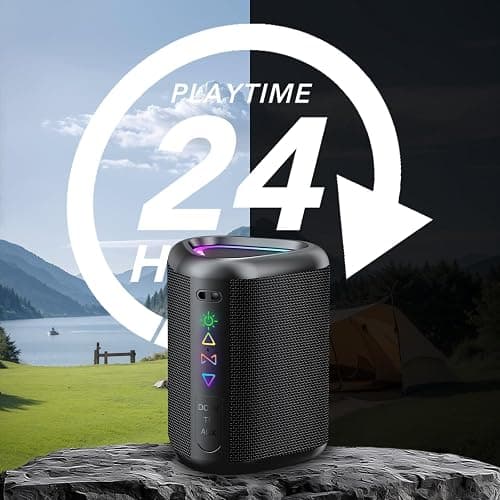 aowoka Bluetooth Speaker, 2025 Portable Wireless Speakers with Led Light, Bluetooth 5.4, 24H Playtime, Enhanced Bass, IPX7 Waterproof, Outdoor Speaker for Travel, Sport, Party, Biking. thumbnail 3