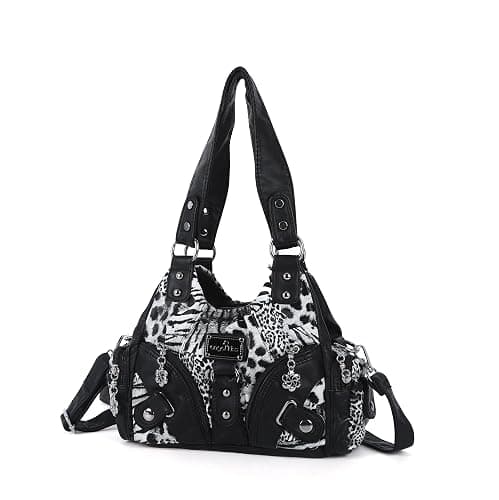 Angel Kiss Purses for Women Small Hobo Shoulder Bags Vagen Leather Multi-Pocket Tote Bag with Zipper thumbnail 8