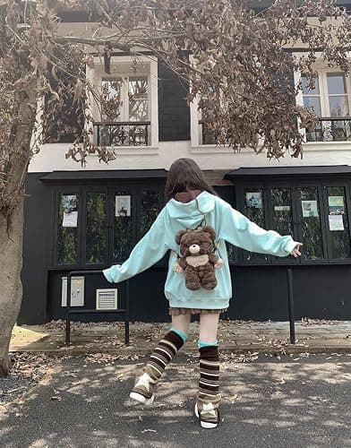 Fairypretty Kawaii Y2K Cute Hoodies Zip Up Hoodie For Womens Graphic Oversized Long Sleeve Daily Casual Outerwear thumbnail 3