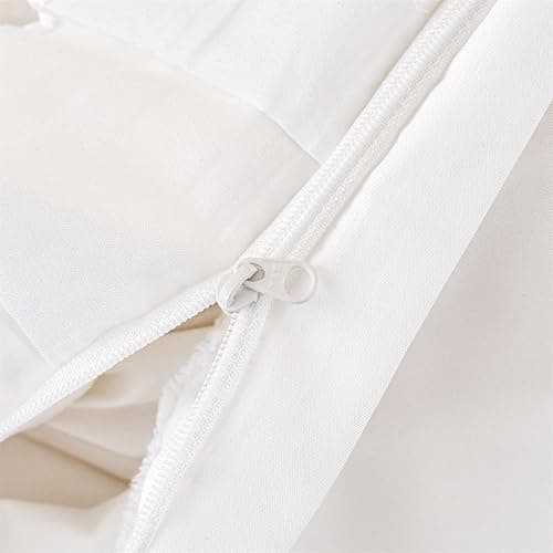 Girls Lace Bedding, Queen Comforter Cover Set, Chic Ruffled Duvet Cover with 2 Layers Ruffle,Princess Style 1 Duvet Cover with 2 Pillowcases, No Comforter-White,Queen Size thumbnail 5