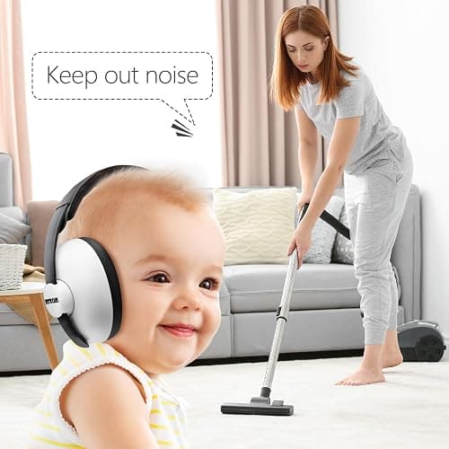BBTKCARE Baby Headphones - Infant Ear Protection Earmuffs 3-36 Months - Noise Cancelling Travel Essentials - White thumbnail 7