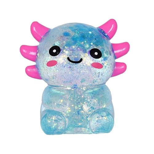Axolotl Squishy Stress Ball, Soft TPR Slow Rising Squeeze Toy, Cute Axolotl Fidget Toy for Stress Relief, Anxiety Calming Sensory Toy for Kids Adults(Blue Seated Axolotl) thumbnail 8