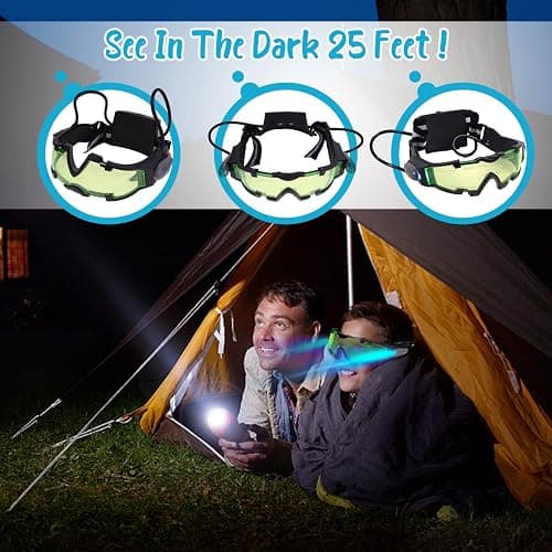 AGM Kids Night Vision Goggles, Adjustable Spy Gear Night Mission Goggles with Flip-Out Lights Green Lens thumbnail 4
