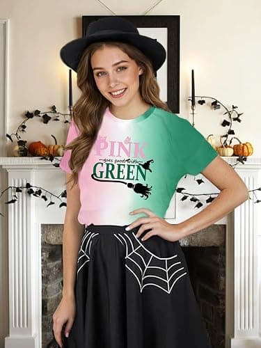 Musical Shirt Women Pink and Green Shirts Changed for Good T Shirt Musical Movie Fan Gifts Tee Casual Short Sleeve Tops thumbnail 5