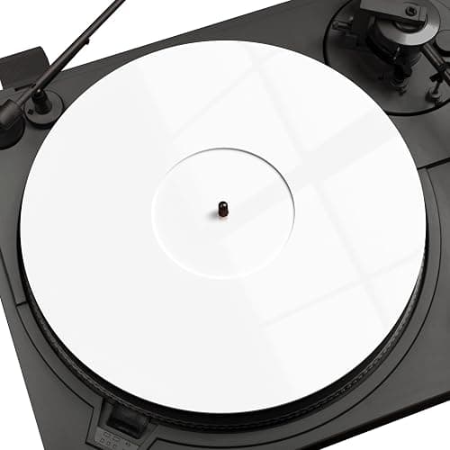 PRO SPIN White Acrylic Turntable Mat - Platter Slipmat for 12" Vinyl Vintage Record Player - Antistatic Cover, Reduces Noise & Sounds from Static & Dust - Tighter Bass Quality, Record Player Mat - Image 1