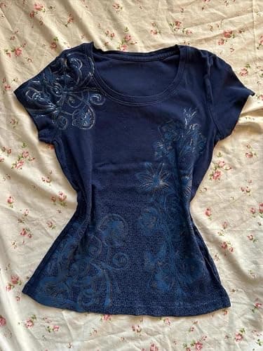 Emo Grunge Top Short Sleeve Y2k Shirts Vintage Streetwear Tops Women 2000s Fashion thumbnail 2