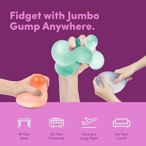 Speks Jumbo Gump Stress Balls | Ultra Soft Squishy Fidget Toy for Adults & Teens | Stress Relief & Desk Toy | Moon Jelly thumbnail 5