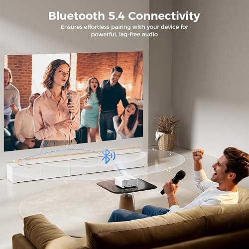 GOODEE Mini Smart Projector with WiFi and Bluetooth - Compatible with Netflix/YouTube/PrimeVideo, Electric Focus & Keystone, Short Throw Portable Video Projector Full HD for Indoor/Outdoor/Camping thumbnail 7