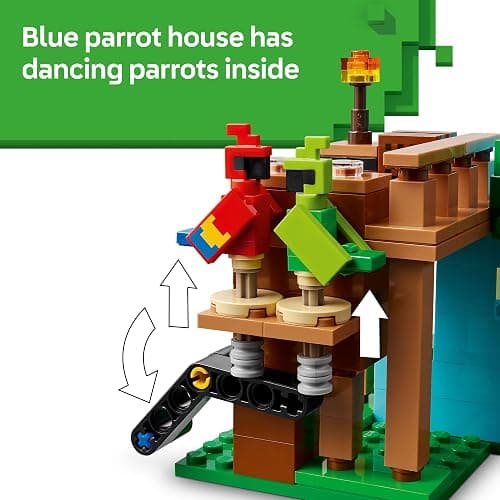LEGO Minecraft The Parrot Houses Building Toy for Boys and Girls 8+ - Minecraft Video Game Kids Toy - Includes Jungle Ranger and Parrot Handler Minifigures and Accessories - 21282 thumbnail 4