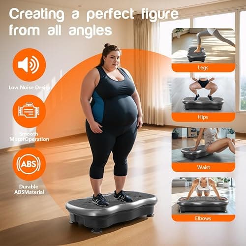 Vibration Plate Exercise Machine，Vibration Plate Fitness Platform Exercise Machine 10 Modes Full Body Workout Vibrating Fitness Platform Weight Loss Women Men Shaping Wellness Home Gym Equipment thumbnail 6
