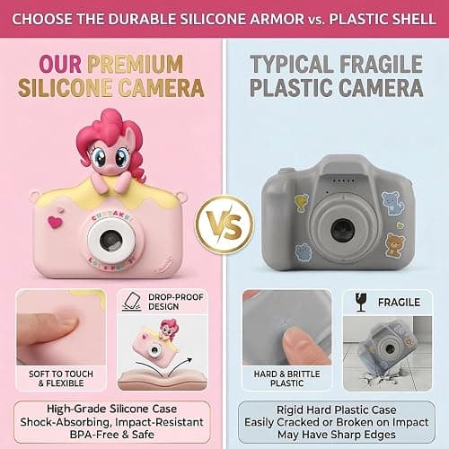 My Little Pony Kids Camera, Pinkie Pie Toddler Digital Selfie Camera for Girls Ages 3-9, 2.0" Eye-Protection IPS Screen, 1080P Video, MP3 Player, MLP Theme Stickers & Lanyard, Ideal Birthday Toy Gift thumbnail 8