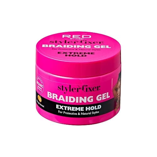 Red by Kiss Braiding Gel Extreme Hold Styler Fixer for Box Braids & Cornrows, Hydrating, Conditioning, Long-Lasting Frizz Control, 4C Moisturizing, Nourishing High Shine (6 fl. oz.) - Image 1